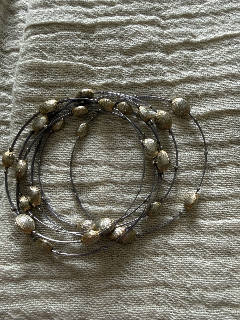 Chico's Gold Bead Multi-Wire Bracelet